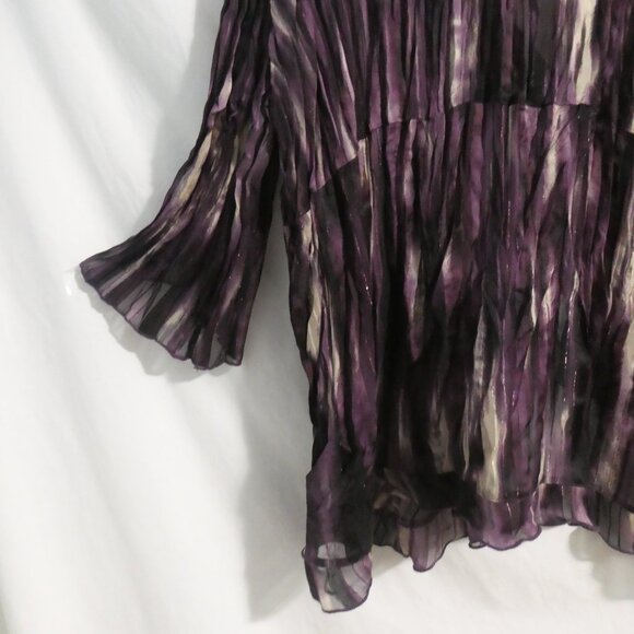 CONTEMPO by PENNINGTONS | size 20 | Sheer Mixed Purple Tie Front Cardigan - Picture 12 of 15